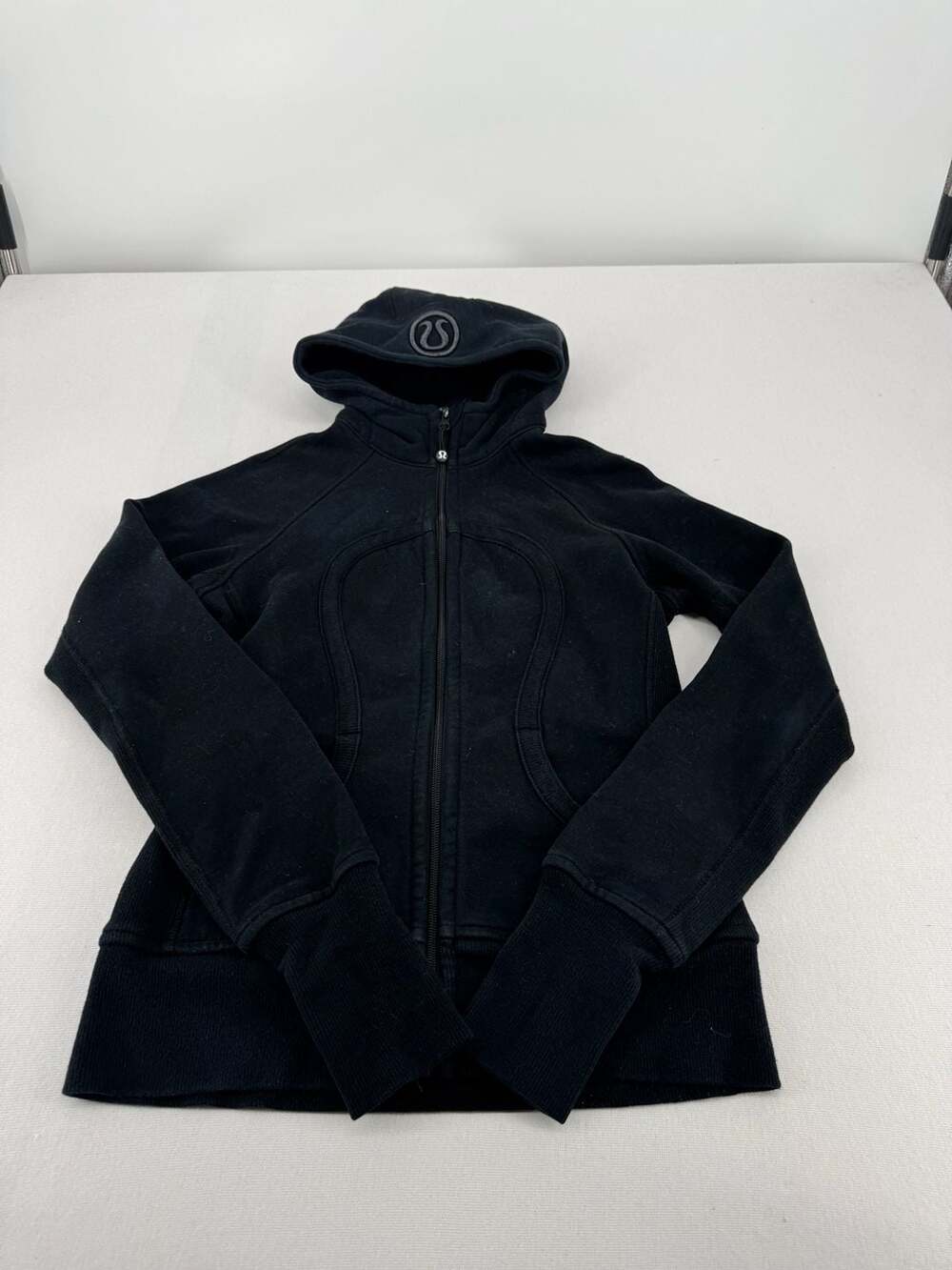 Lululemon Scuba Hoodie Size 6 Black Full Zip Cotton Blend